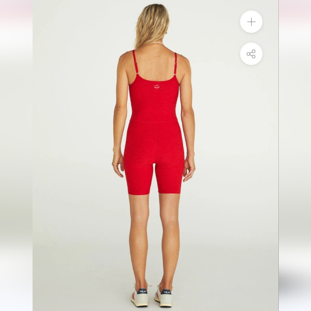 Beyond Yoga Spacedye Get In Gear Biker Jumpsuit Romper - Red Hot Siren - Picture 8 of 9